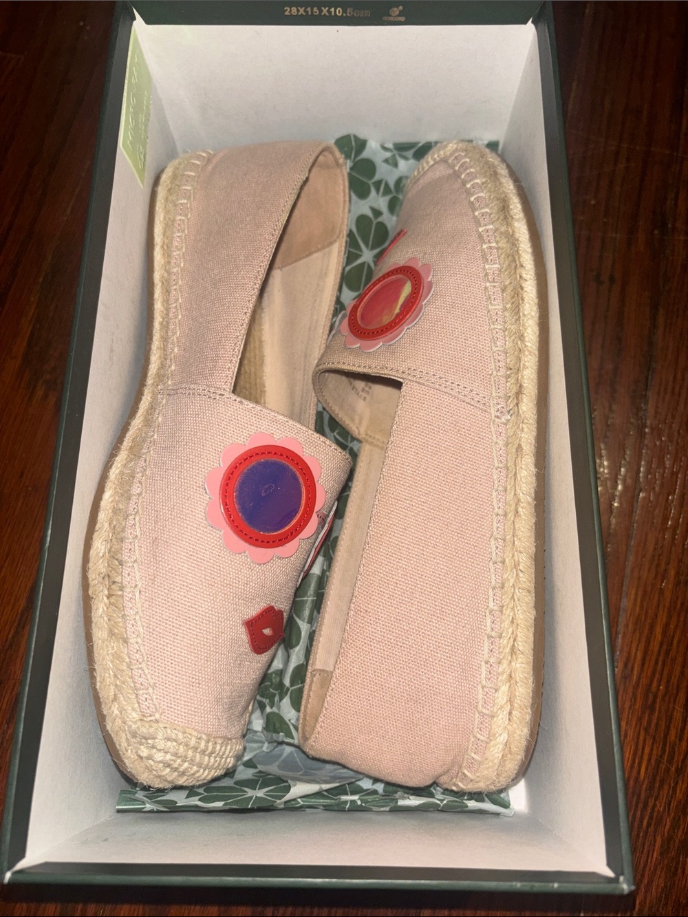 Kate Spade Women’s Pink Espadrille Slip-On Shoes with Floral Accent